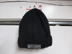 (2) SPYDER MENS WINTER CUFF BEANIE HATS (ADULT/UNISEX) NWT BLACK & GOLD WARM!!! - Picture 1 of 6