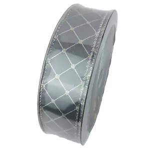 Member's Mark Premium Ribbon Silver Wired Edged 50 Yards 1.5 inches Wide - Picture 1 of 10