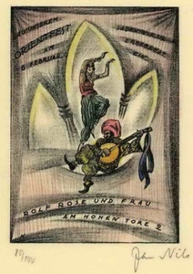 JAN NILS - Einladung zum Orient Fest - Handsignierte Original Lithografie 1923 - Picture 1 of 1