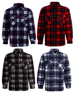 Chaqueta con capucha para hombre Lemberjack Sherpa forrada de lana de piel con capucha trabajo camisa acolchada - Imagen 1 de 5