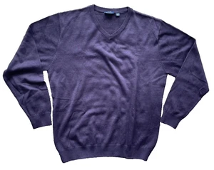Cutter & Buck Mens 50/50% Merino Wool Acrylic V-Neck Purple Sweater XL - Picture 1 of 5