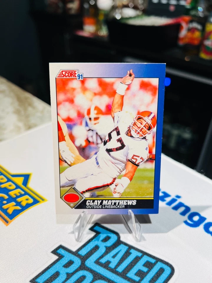 1991 Score #19 Clay Matthews CLEVELAND BROWNS - Image 1 of 2