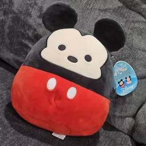 New Squishmallow 8" Mickey Mouse Soft Black Red Plush Disney Kellytoy - Picture 1 of 9