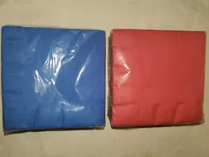 Two Brand New Packages of Beverage Napkins 60 Blue & 50 Apple Red - Picture 1 of 3