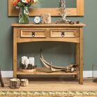 Corona 2 Drawer Console Table, Mexican Pine  