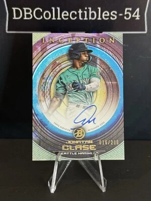 2022 Bowman Inception Jonatan Clase Fuschia Auto 016/200 Seattle Mariners - Image 1 of 2