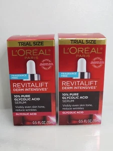 L'OREAL REVITALIFT DERM INTENSIVES GLYCOLIC ACID SERUM 0.5 OZ LOT OF 2 - Picture 1 of 5