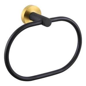 Towel Ring Stainless Steel Hand Towel Holder for Bathroom Wall Oval Shape Gol... - Picture 1 of 9