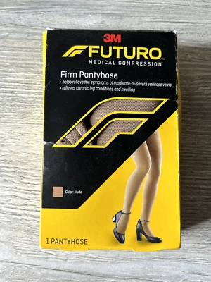 Futuro Firm Pantyhose Medical Compression Leg Swelling Relief Color Nude Sz L - Image 1 of 4