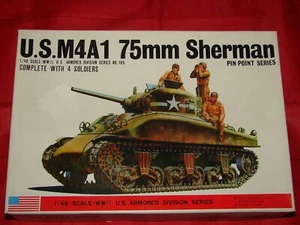 BANDAI SHERMAN 1/48 1/48 US M4A1 75 mm CHAR MAQUETTE A MONTER NEUF BOITE 8282 - Picture 1 of 3