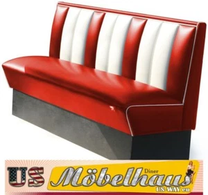 HW-150-Red American Dinerbank Sitzbank Diner Bänke Möbel USA Style Gastronomie - Bild 1 von 7