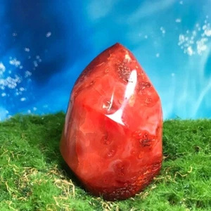 246G Raro Natural Ágata Roja Cuarzo Cristal Forma Libre Mineral Muestra Curación - Imagen 1 de 12