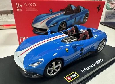Bburago 1:43 Ferrari Monza SP2 Diecast Metal Model Car Acrylic Cover Base New - Image 1 of 4