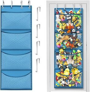 Over Door Organizer Storage for Stuffed Animal Stuffies Toy with Hanging Pockets