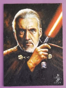 sketch card art COUNT DOOKU star wars JASON POTRATZ + JACK HAI not topps ACEO - Picture 1 of 7