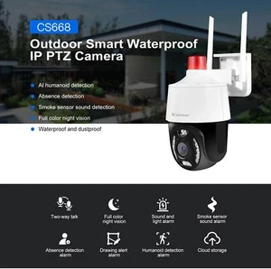 Smart Outdoor Waterproof IP PTZ Camera night vision smoke sound and light alarm - Picture 1 of 11
