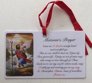 MOTORISTS PRAYER ST CHRISTOPHER Laminated Prayer Card - Picture 1 of 3