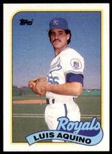 1989 Topps Baseball Card Luis Aquino Kansas City Royals #266