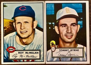 1952 Topps Cincinnati Reds Roy McMillan # 137 St. Louis Brown Tommy Byrne  # 241