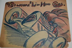 Race Car 4 Futurist Style Paintings Outsider Art Streamlined Gilmore Oil 1930 - Picture 1 of 20