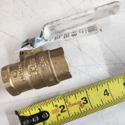 3/4" FNW X410CF Brass Ball Valve Full Port 600 WOG Female NPT Threaded Low Lead - Image 1 of 3