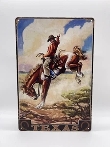 Blechschild Texas Cowboy 20x30cm Nostalgie Retro Reklame Vintage Geschenk USA - Bild 1 von 1