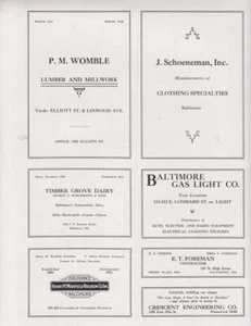 Original 1929 Womble Lumber Co Print-Ad/Shoeneman Clothing/Baltimore Gas Light - Picture 1 of 1