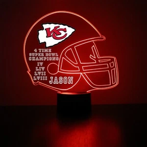 Kansas City Chiefs Night Light, Football LED Sports Fan Lamp, Personalized FREE - Picture 1 of 11