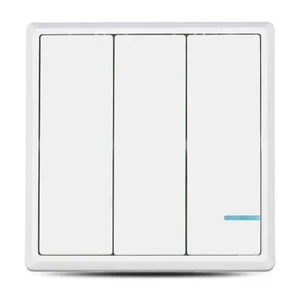 1x Wireless 3 Gang Smart Wall Switch, Triple Button Sensor, LED Light White IP54 - Picture 1 of 5