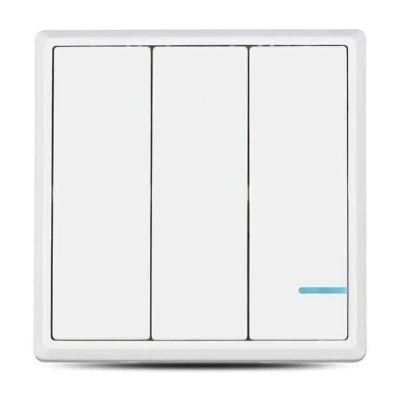 1x Wireless 3 Gang Smart Wall Switch, Triple Button Sensor, LED Light White IP54 - Image 1 of 4