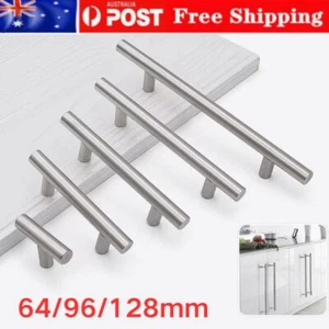 Cabinet Kitchen Door Handles Matte Black Stainless Steel Drawer Cupboard Pulls - Picture 1 of 11