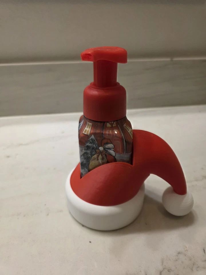 Soporte dispensador de jabón sombrero de Papá Noel vacaciones de Navidad Foto 1 de 4
