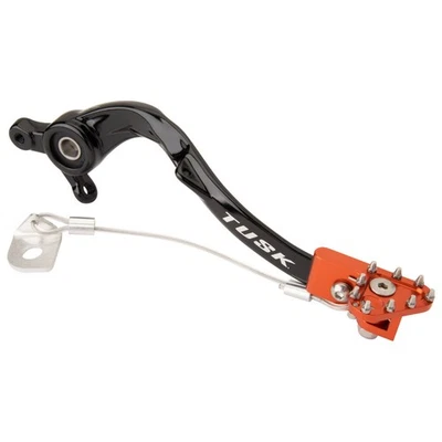 Tusk Aluminum Brake Pedal Orange Tip For KTM 500 EXC-F Six Days 2024-2025 - Image 1 of 2