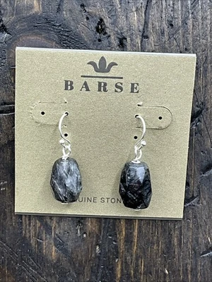 Pendientes de cuarzo turmalinado Barse - Negro - Plata de ley - Nuevos con etiquetas Foto 1 de 3