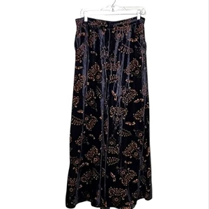 Band of Gypsies Hose Ausbrenner Samt Blumen weites Bein Boho Festival Whimsigoth 6 - Bild 1 von 5