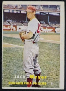 1957 Topps #162 Jack Meyer Philadelphia Phillies - PR - Foto 1 di 2