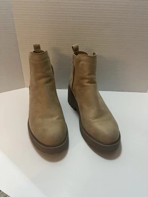 Dominique Nicole Barbara Faux Suede Tan Ankle Boots Women's Size 8W - Image 1 of 4
