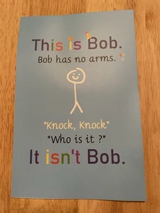 Funny Birthday Card This Is Bob Knock Knock Blue - Picture 1 of 3