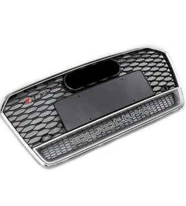 Frontgrill für Audi A7 C7.5 S7 2015-2018 Chrom Kühlergrill RS Schwarz Grill - Bild 1 von 2