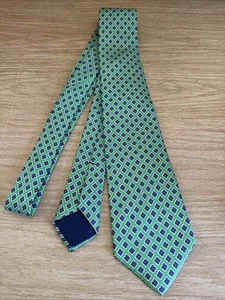 Thatcher Spring MENS Silk Green Blue Paisley Tie Italy Handmade USA 3.5”x60” - Picture 1 of 8