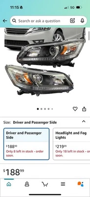 Conjunto de faros Honda Accord 2013-2105 Foto 1 de 4