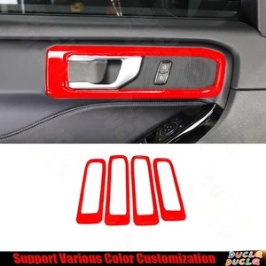 For Ford Explorer 2020-2023 Bright Red Car Inner Door Handle Bowl Panel Trim 4x - Picture 1 of 3