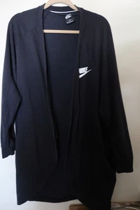 Nike Fleece 3x Cardigan Womens Black Preowned Soft & Warm Loose Fitting - Picture 1 of 7