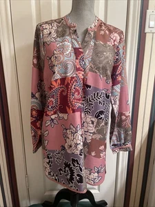 Soft Surroundings M Alvadore Fleur Floral Garden Paisley Patchwork Tunic Top - Picture 1 of 13