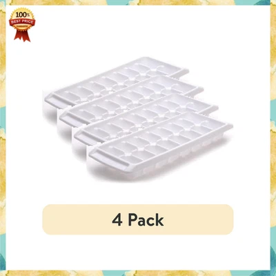 (Paquete de 4) Bandeja para cubitos de hielo de liberación rápida Rubbermaid, plástico, blanco, rectangular Foto 1 de 3