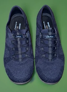 Skechers Breathe Easy Knit Damen 8 marineblaue Slipper Turnschuhe weite Passform (K2) - Bild 1 von 9