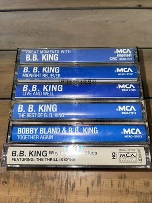 B.B. King 6 tape LOT Midnight Believer Live & Well Great Moments Indianola seeds - Image 1 of 4