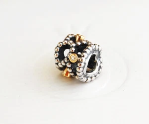 Genuine Pandora Two-tone Charm "Diamond Delight " - 790411 D - retired - Foto 1 di 1
