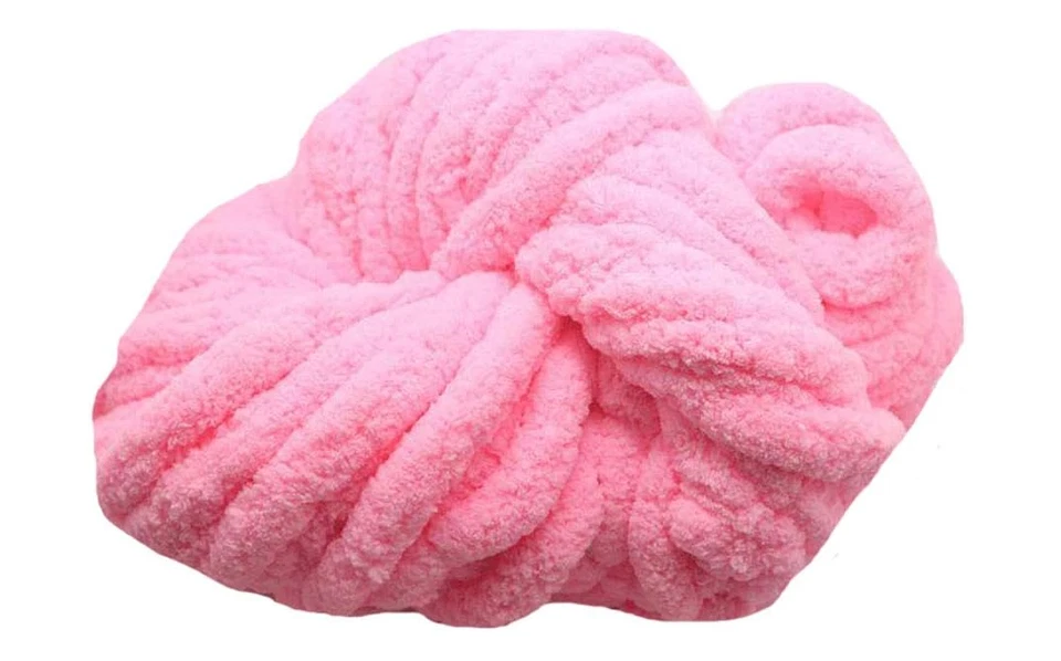 Hot Pink Chenille Chunky Yarn Jumbo Fluff Thick Knit Blanket Crochet Amigurumi - Image 1 of 1