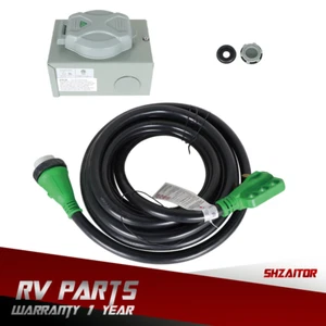 1 SET 50 Amp 30 Ft NEMA 14-50P/SS2-50R Generator Cord & Power Inlet Box 50 Amp - Picture 1 of 17